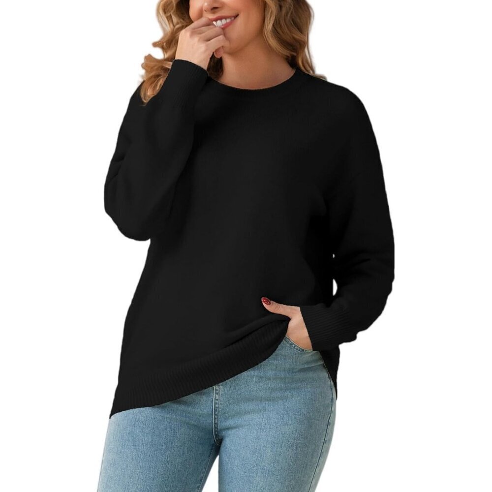 Womens Chunky Sweater Knit Crew Neck Long Sleeve Casual Fall Winter